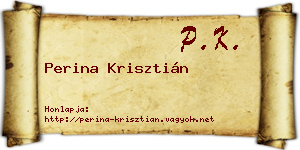Perina Krisztián névjegykártya